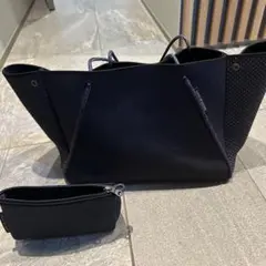 【極美品⭐️ 大容量】ステイトオブエスケープ　マザーズバック　パンチング　ブラック STATE OF ESCAPE ステートオブエスケープ トートバッグ