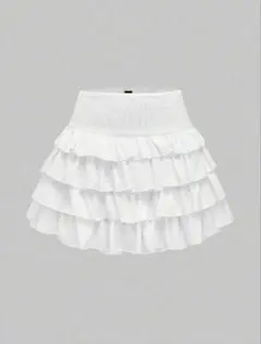 SHEIN 白 フレアスカート レース ミニスカート 韓国 Lサイズ