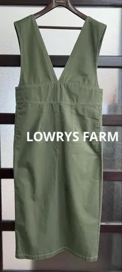 【LOWRYS FARM】オリーブグリーン Vネック タイトワンピース