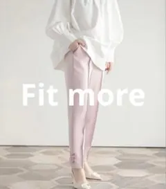 未使用タグ付 Fit more フィットモア 裾リボン パンツ