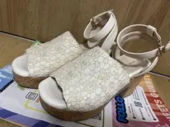MAJESTIC LEGON ホワイトレースハイヒールサンダル Mサイズのサムネイル