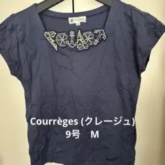 Courrèges マリンモチーフ刺繍 カットソー ネイビー 9号のサムネイル