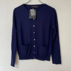 MAGGY BLUE ネイビー クルーネックカーディガン シルク、カシミヤ混 Fのサムネイル