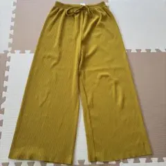 マスタード ワイドパンツ ワンサイズ