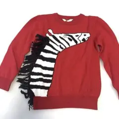 LITTLE MARC JACOBS 赤いゼブラ柄セーター　サイズ100