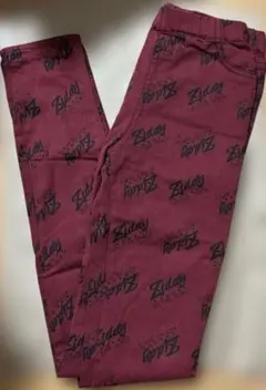 ZIDDY キッズ ロングパンツ ボルドー 総柄 ロゴ