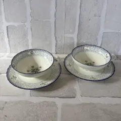 Noritake ボーンチャイナオランジュリーティーカップ&ソーサー2客セット