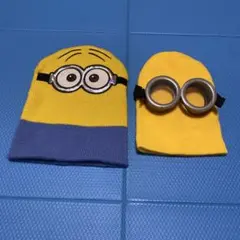 ミニオン ニット帽 ゴーグル付き セット　中古品