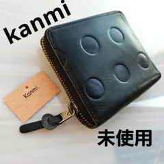 未使用⭐kanmiカンミ ボックス型 本革2つ折り財布 水玉キャンディ 黒のサムネイル