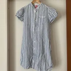 BEAMS BOY ストライプ柄 コットンリネン半袖シャツワンピースのサムネイル