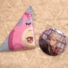 アイナナ ダイカットハンドタオル モンぬい ホログラム缶バッジ 九条天