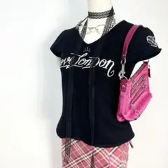 y2k✨️ BURBERRY BLUE LABEL ラインストーン 半袖 ニット