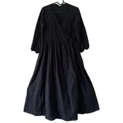 サマンサモスモス　カシュクールワンピース　黒　サイズフリー