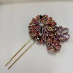 つまみ細工 花形かんざし 髪飾り 多色 七五三 成人式 卒業式