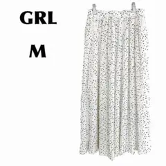 グレイル/GRL【M】ロングスカート/プリーツスカート ドット柄 ウエストゴム