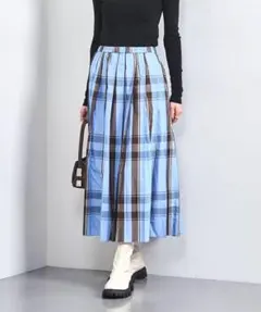 ユナイテッドアローズ　シャンブレー　タフタチェックスカート