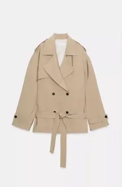 ZARA トレンチコート　ベルト付きトレンチジャケット