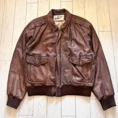 90s Winlit A-2 本革レザージャケット フライトジャケット 地図柄