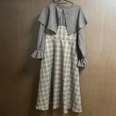 【ciaopanic】チェック柄フリル袖ワンピース