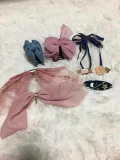 リボンヘアクリップ 8点セット