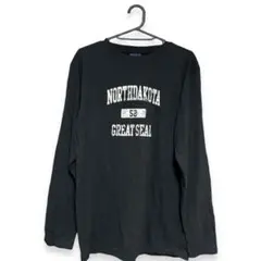 新品　タグ付き　カレッジロゴ ロングTシャツ 黒 NORTHDAKOTA ロンT
