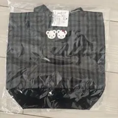 新品未使用】familiar ファミリア シューズケース チェック柄 黒