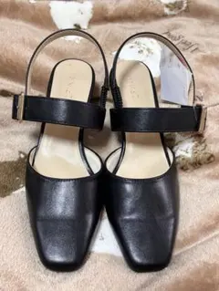 Lサイズ　黒　パンプス　ストラップ