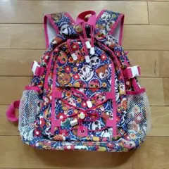 グラグラ リュック 総柄 紺ピンク 背面メッシュのサムネイル