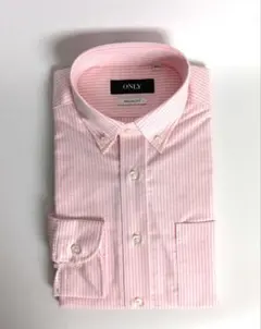 【新品】ONLY RELAX F イージーケア ボタンD ピンクストライプ 38