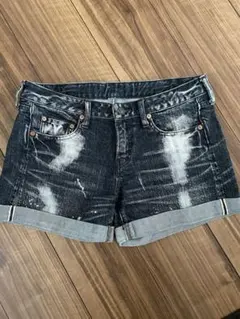 DDデニムダンガリー ブラックデニム ショーパン 150cm