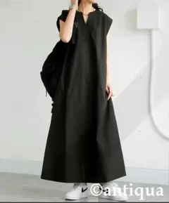 antiqua アンティカ リネンワンピース ブラック 完売品