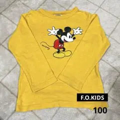 【F.O.KIDS】ミッキーマウス長袖TシャツロンTイエロー100サイズ