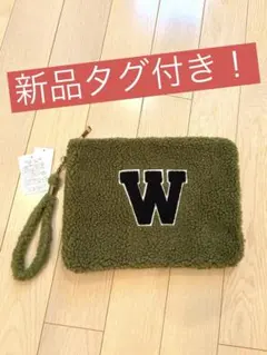 【新品タグ付き】エムズエキサイト∕ ボアワッペンクラッチBAG∕グリーン
