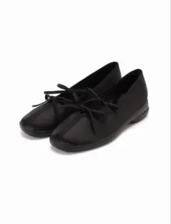 Le Talon ルタロン Lダブルリボンバレリーナ ブラック 24.5