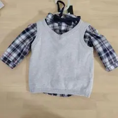 H&M ベビー フォーマル 3点セット チェックシャツ ベスト