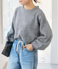 スパンコールショート丈ニット