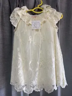 アイボリーフリルベビードレス 100cm メゾピアノ