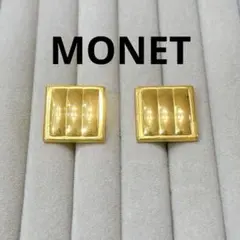 MONET モネ ピアス ゴールドカラー スクエアデザイン ヴィンテージ