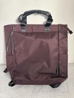 アネロ バーガンディ トート型リュック