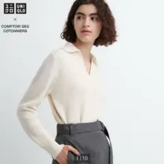 ユニクロ UNIQLO プレミアムラムポロセーター （長袖） Sサイズ