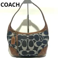 状態良好✨コーチ ワンショルダーバッグ シグネチャー レザー キャンバス デニム