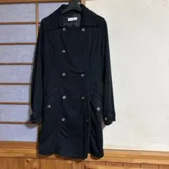 黒 ダブルブレスト トレンチコート