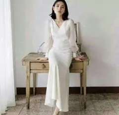 サイズ限定１点★二次会パーティに★白★ロングドレスウェディング