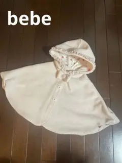 bebe ポンチョコート　ピンク花柄　50〜90