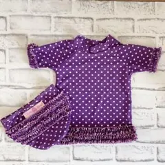 ラッフルバッツ 2T 水着　セパレート　水玉　パープル