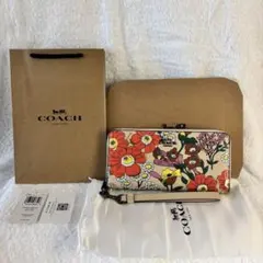 COACH 財布 花柄 フローラル ラウンドジップ　未使用品