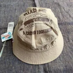 【新品タグ付】グリンバディリバーシブル ハット 54cm バス柄 赤系チェック柄のサムネイル