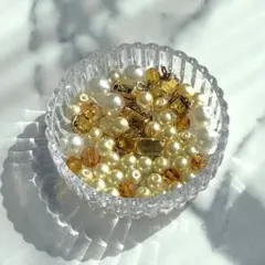 アクセサリー パーツ ビーズ パール アソートセット イエロー 黄 詰め合わせ