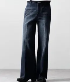 初販品　ヴィンテージデザイン セミワイドフレアデニムパンツ　サイズ　M