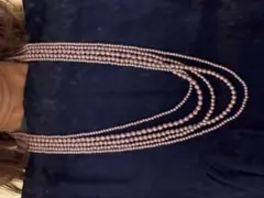 ピンクビーズマルチストランドネックレス